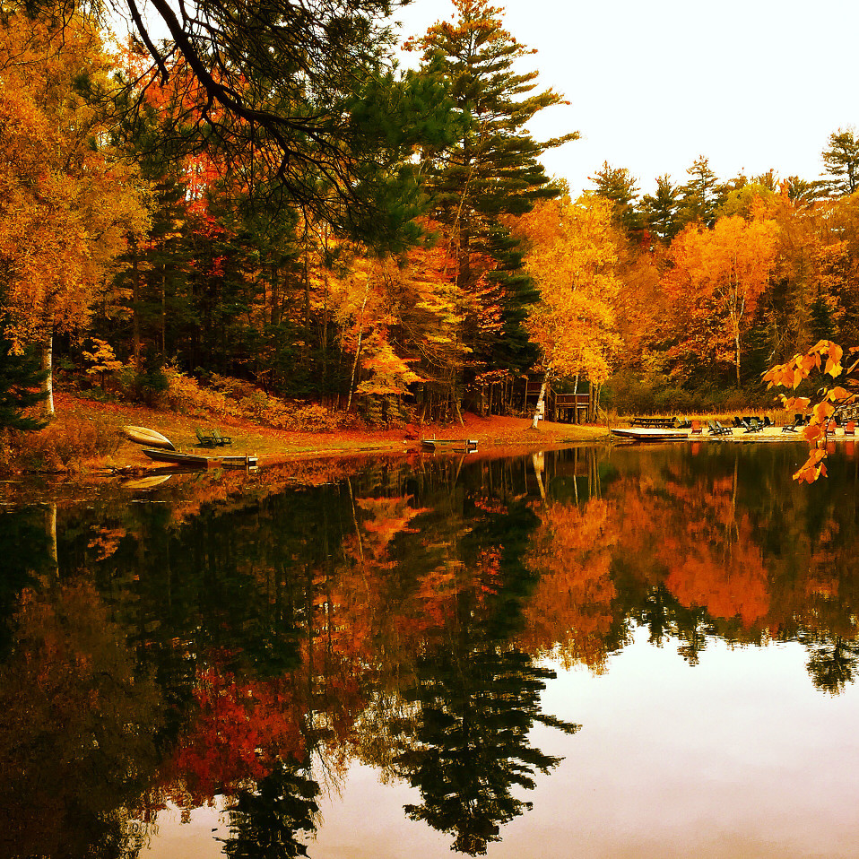 Fall Foliage at Adirondack Lake in New York